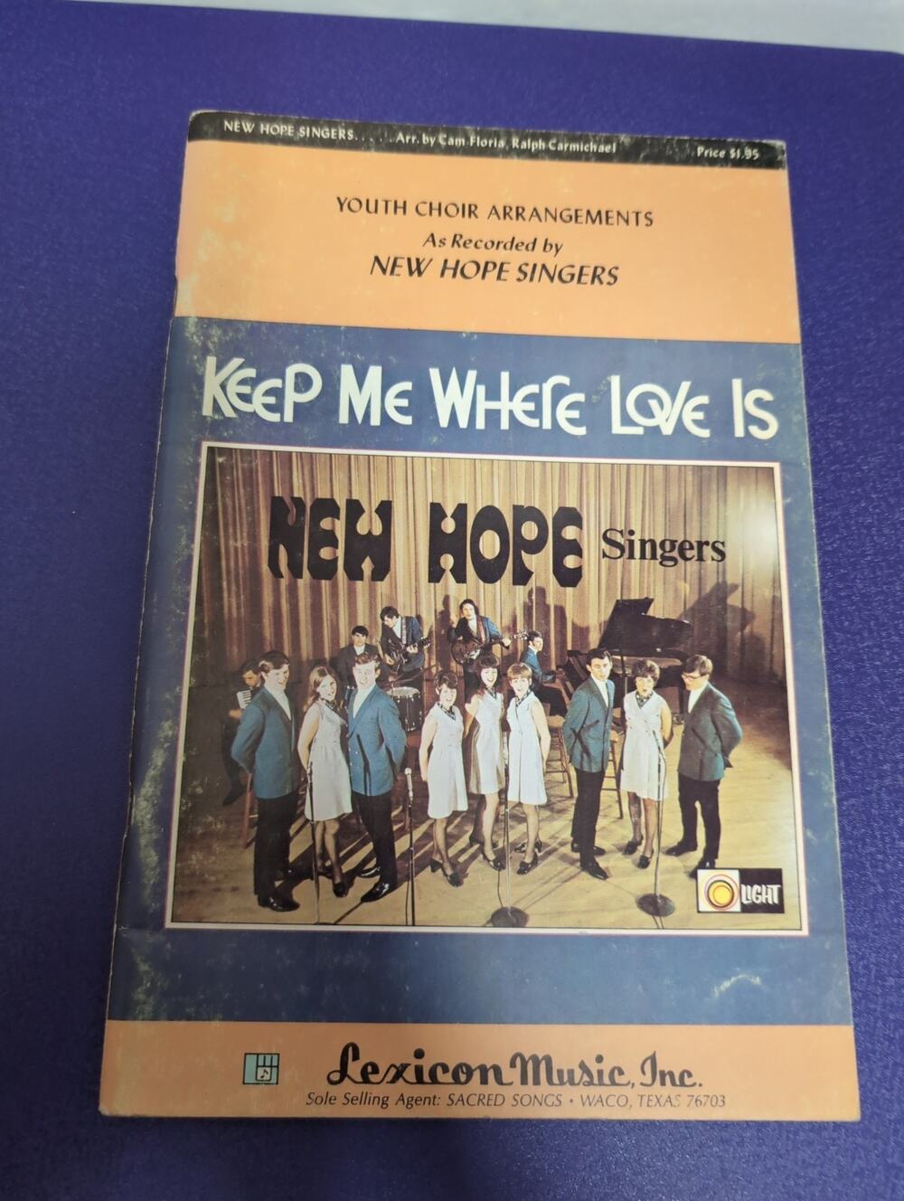 Vtg Keep Me Where Love Is New Hope Singers Youth Choir Songbook Sheet Music 1968